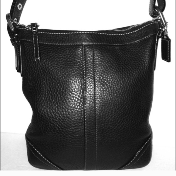 Coach Handbags - COACH Legacy Vintage Black Pebbled Leather Shoulder Bag VTG